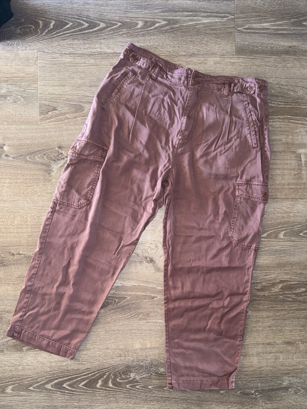 Sundance Mauve Lovell Cropped Ankle Cargo Pants Size 16 Casual Utility Military